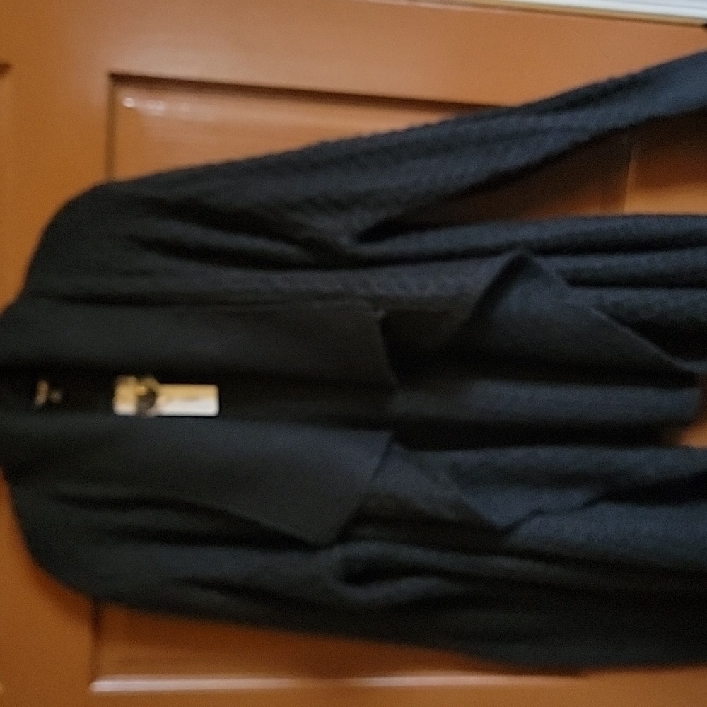 APT 9-Black Wool blend open front Asymmetrical sweater Size XL. NWT.